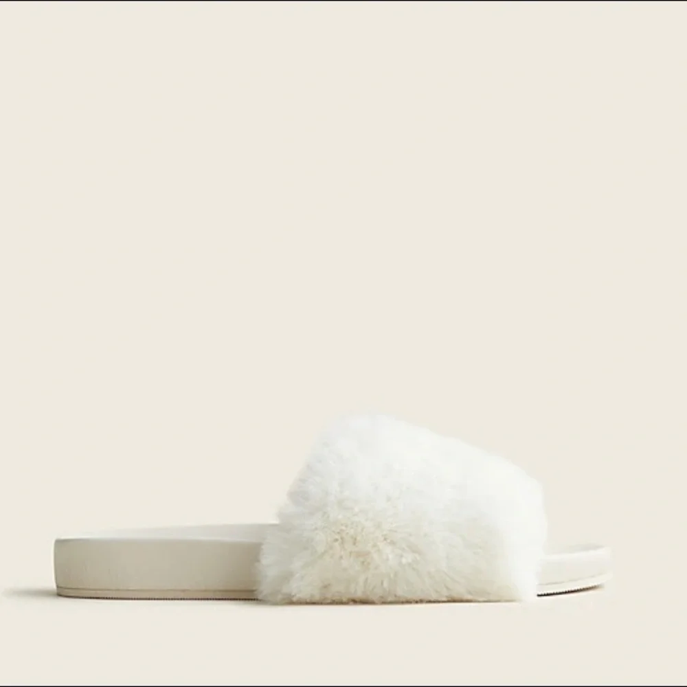 NIB J. Crew Pacific Fluffy-Strap Slide‎ Sandals